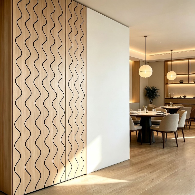 Pvc Panel Background - PVC 우드 그레인 슬랫 벽 패널