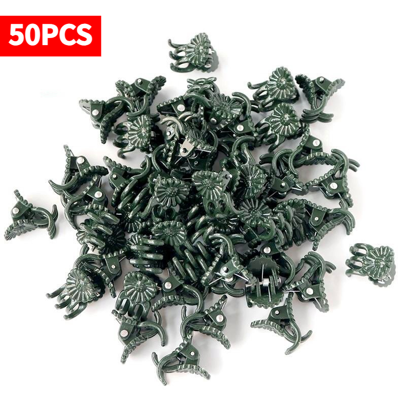 Vine Climbing Plastic - 50개입 5발톱 짙은 녹색 식물 클립